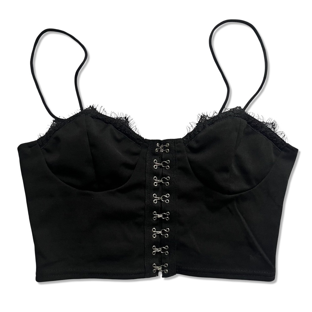 Shein Cropped Black Bustier Top